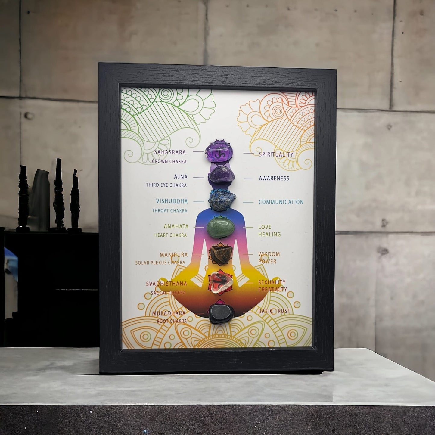 Marco de Imagen de 7 Chakras para Decoración de Hogar u Oficina