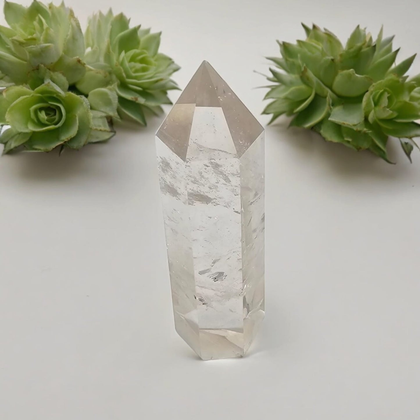 Natural Crystal Pyramid: Healing Gemstone with Six-Faceted Points