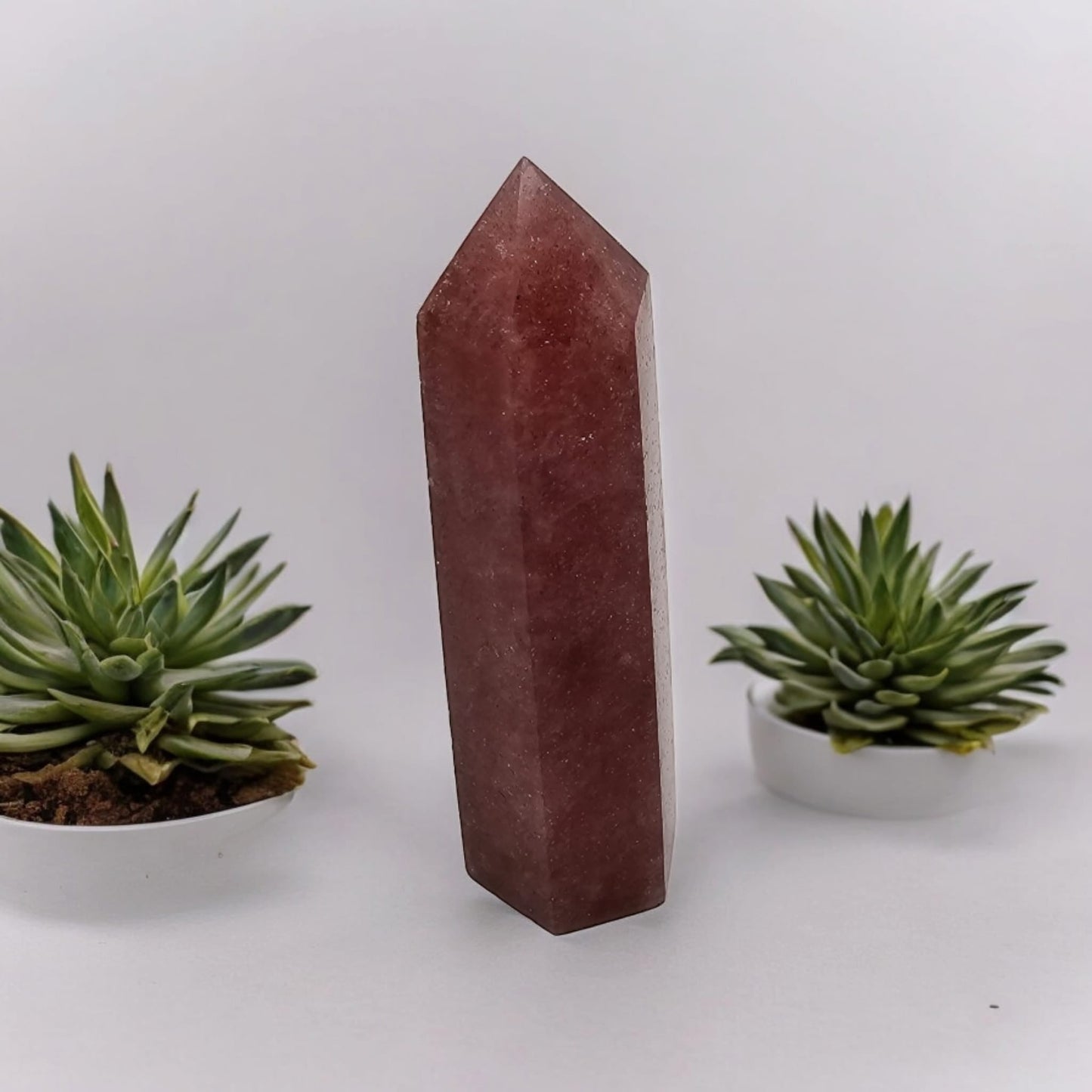 Natural Crystal Pyramid: Healing Gemstone with Six-Faceted Points